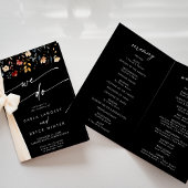 Whimsical Boho Wildflower We Do Folded Wedding  Programm