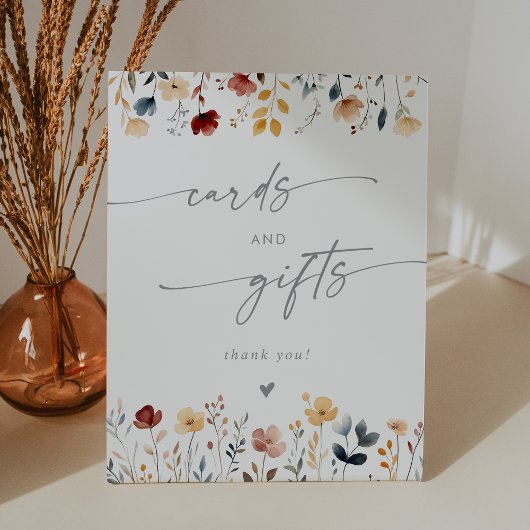 Whimsical Boho Wildflower Wedding Cards and Gifts Sockelschild