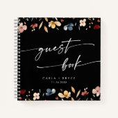 Whimsical Boho Wildflower Wedding Guest Book Notizblock (Vorderseite)