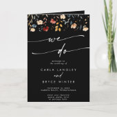 Whimsical Boho Wildflower Wir heiraten gefaltetes Programm (Vorderseite)