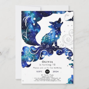 Whimsical Boho Wolf Birthday Einladung