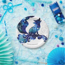 Whimsical Boho Wolf Birthday Pappteller