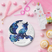 Whimsical Boho Wolf Birthday Pappteller (Party)