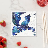 Whimsical Boho Wolf Birthday Serviette (Beispiel)