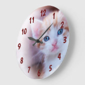 Whimsical Bold Burgundy Numbers Family Foto Große Wanduhr (Winkel)