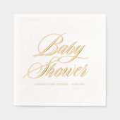Whimsical Bold Calligraphy Baby Dusche Servietten Mit Folie (Vorderseite)
