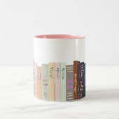 Whimsical Book Girly Bookshelf Zweifarbige Tasse (Mittel)