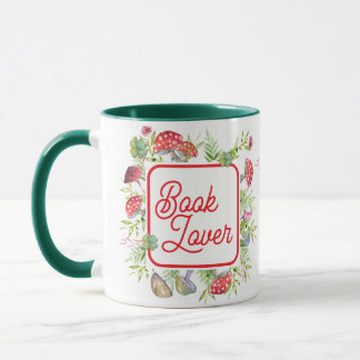 Whimsical Book Lover Mushroom Coffee Tasse
