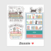 Whimsical Book Lover's Sticker Set (Blatt)
