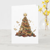 Whimsical Book Lover's Weihnachtsbaum | Literatur Karte (Gelbe Blume)