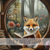 Whimsical Book Nook Reading Fox Leinwanddruck