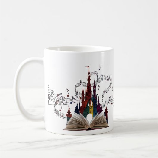 Whimsical Book Page Art Drinkware Kaffeetasse (Links)