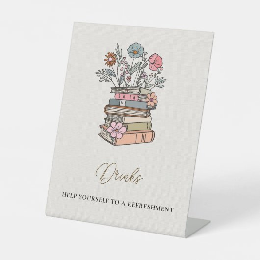 Whimsical Book Theme Baby Shower Drinks Table Sockelschild (Vorderseite)