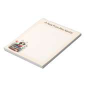 Whimsical Bookworm Peach Editor Notizblock (Rotiert)