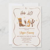 Whimsical Boots Champagne Hallo 40 Geburtstag Einladung (Vorderseite)