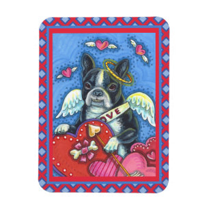 WHIMSICAL BOSTON TERRIER CUPID, NIEDLICHER HUND VA MAGNET