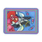 WHIMSICAL BOSTON TERRIER CUPID, NIEDLICHER HUND VA MAGNET (Horizontal)