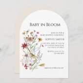 Whimsical Botanical Baby in Bloom Einladung (Vorne/Hinten)
