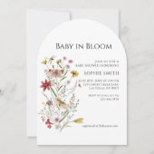 Whimsical Botanical Baby in Bloom Einladung (Vorderseite)