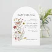 Whimsical Botanical Baby in Bloom Einladung (Stehend Vorderseite)