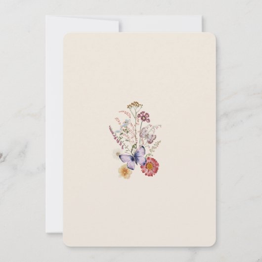 Whimsical Botanical Baby in Bloom Einladung (Rückseite)