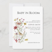 Whimsical Botanical Baby in Bloom Einladung (Vorderseite)
