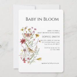 Whimsical Botanical Baby in Bloom Einladung