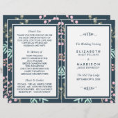 Whimsical Botanical Berry Wedding Bi-fold Programm (Vorne/Hinten)