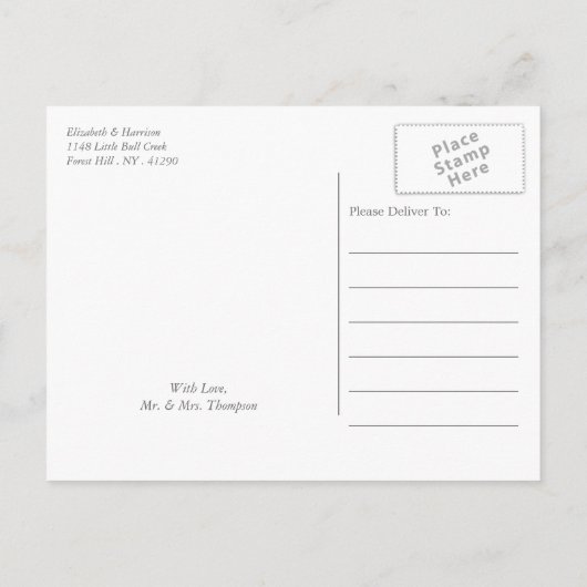 Whimsical Botanical Berry Wedding retten das Datum Ankündigungspostkarte (Rückseite)