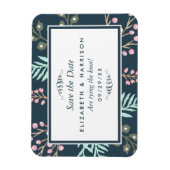 Whimsical Botanical Berry Wedding retten das Datum Magnet (Vertikal)
