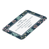 Whimsical Botanical Berry Wedding retten das Datum Magnet (Linke Seite)