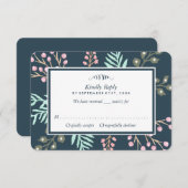 Whimsical Botanical Berry Wedding RSVP (Vorne/Hinten)