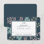 Whimsical Botanical Berry Wedding RSVP Karte (Vorne/Hinten)