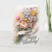 Whimsical Botanical Birthday Karte (Vorderseite)