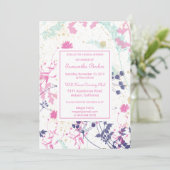 Whimsical Botanical Bridal Dusche Einladung (Stehend Vorderseite)