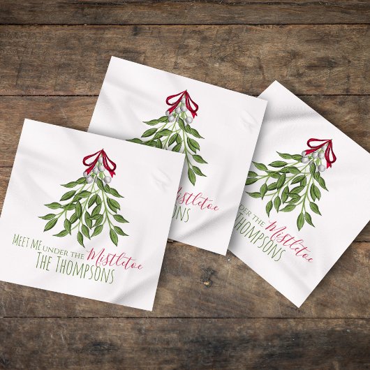 Whimsical Botanical Christmas Elegante Name Natur Serviette