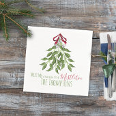 Whimsical Botanical Christmas Elegante Name Natur Serviette