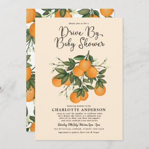 Whimsical Botanical Citrus Drive by Baby Dusche Einladung