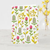Whimsical Botanical Floral Pattern Blank Karte (Gelbe Blume)