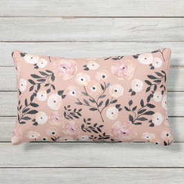 Whimsical Botanical Print Blush Pink Außenbereich Kissen Für Draußen