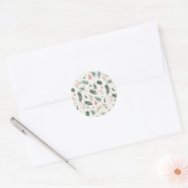 Whimsical Botanical Runder Aufkleber