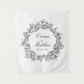 Whimsical Botanical Wreath Wedding Floor Decal Wandteppich (Vorderseite)