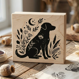 Whimsical Botanische Welpenwiese Mond Gummistempel