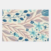Whimsical Botanisches Florales Muster Geschenkpapi Geschenkpapier Set (Vorderseite)