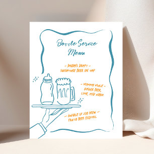 Whimsical Bottle Service Baby Dusche Bar Menu Schi Poster