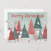 Whimsical Boughcard - Quirky Holiday Feiertagspostkarte (Vorne/Hinten)