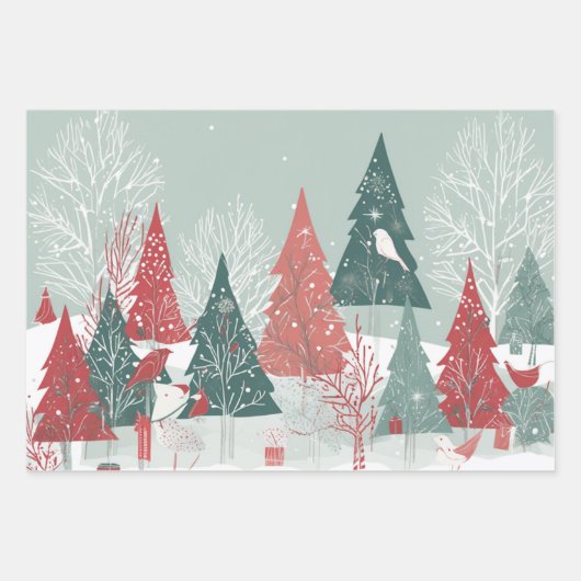 Whimsical Boughs Designs, Einzigartiges Weihnachts Geschenkpapier Set (Vorderseite 2)