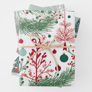 Whimsical Boughs Designs, Einzigartiges Weihnachts Geschenkpapier Set