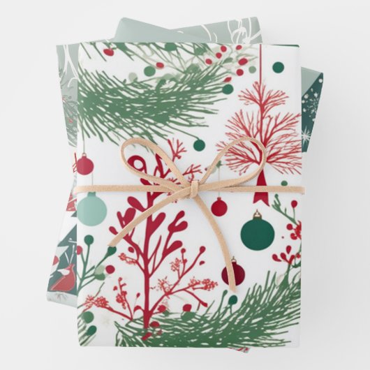 Whimsical Boughs Designs, Einzigartiges Weihnachts Geschenkpapier Set (Beispiel)