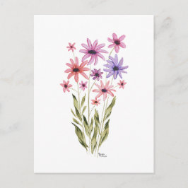 Whimsical Bouquet of Flowers Photo Print Postkarte